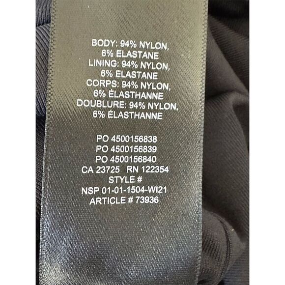 Babaton Women's XL Black Long Sleeve Square Neck Bodysuit Blouse - Picture 7 of 7